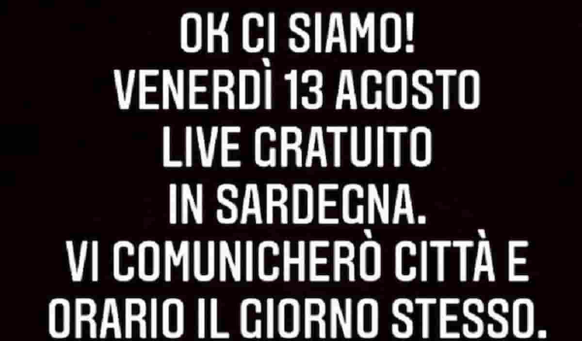 Salmo, concerto gratuito in Sardegna oggi venerdì 13 agosto: non si sa dove e a che ora