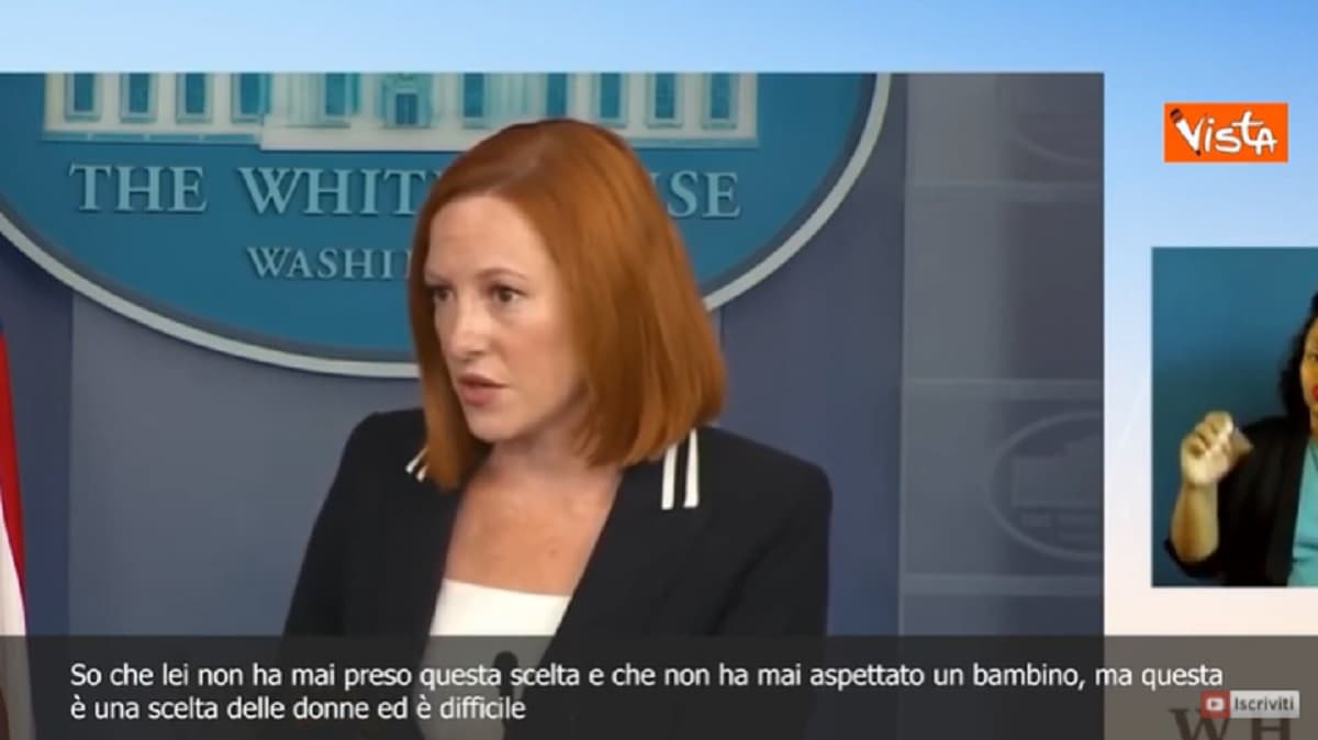 Jen Psaki, portavoce Biden contro giornalista per una domanda sulla legge aborto in Texas VIDEO