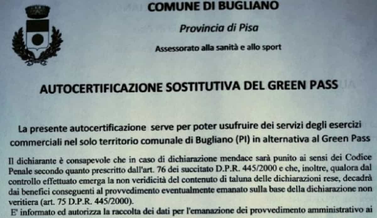 Bugliano, il Comune che non esiste, esaltato dai No Vax per le norme anti Green pass
