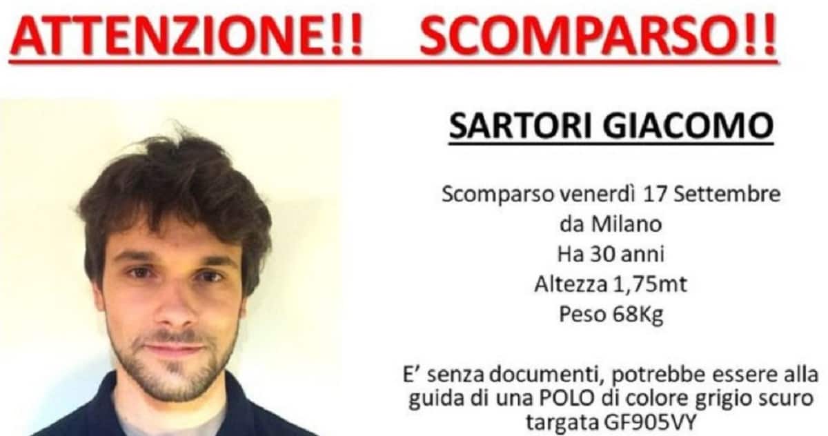 Giacomo Sartori, ritrovata l'auto a Casorate Primo (Pavia). L'ultimo segnale dal cellulare da Motta Visconti