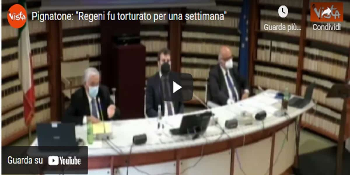 Pignatone in audizione: “Giulio Regeni fu torturato per una settimana” VIDEO