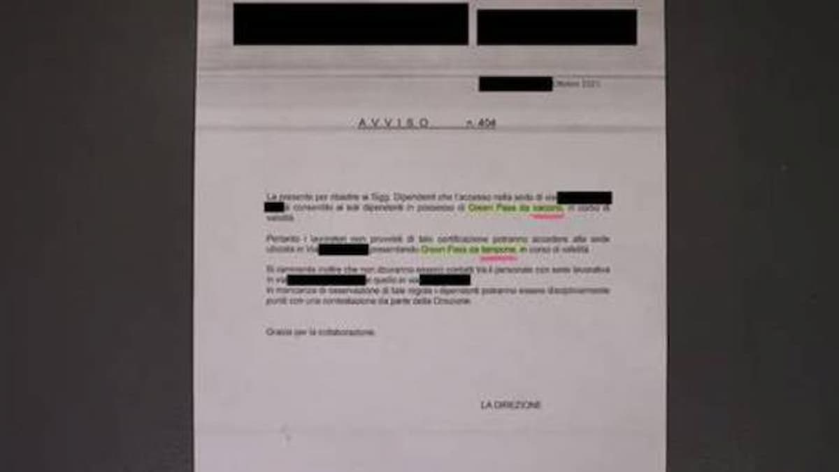 green pass solo tamponati