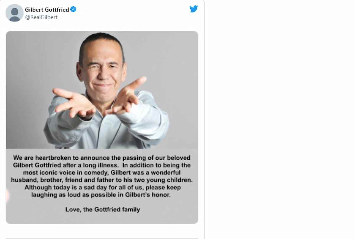 Gilbert Gottfried twitter