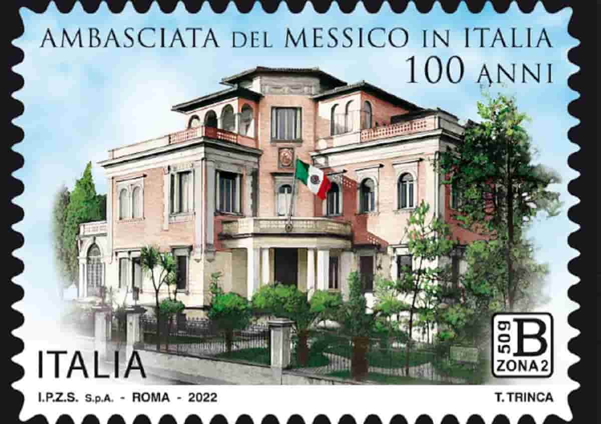 Poste Italiane, francobollo per i 100 anni della sede dell’Ambasciata del Messico in Italia