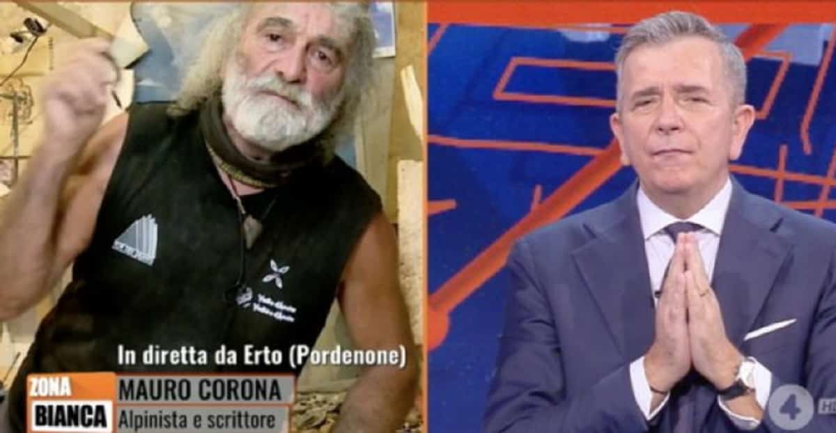 Zona Bianca, Mauro Corona lascia lo studio: "Andate in malora, gentucola. Non conoscete la montagna"