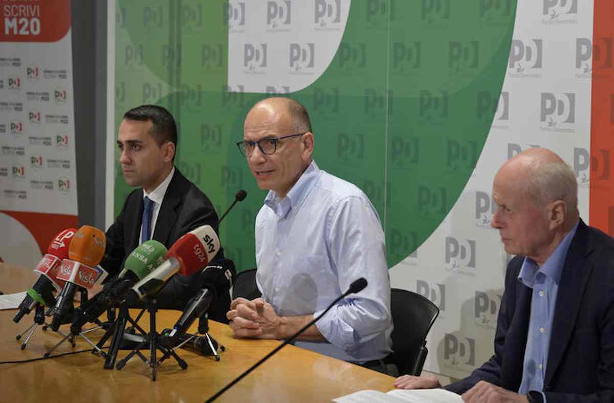 Di Maio, Letta e Tabacci (Ansa)