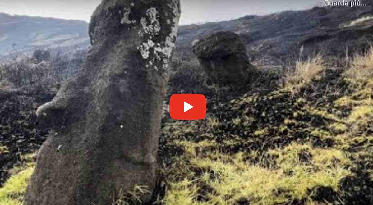 Isola di Pasqua, le statue Moai carbonizzate in un incendio VIDEO