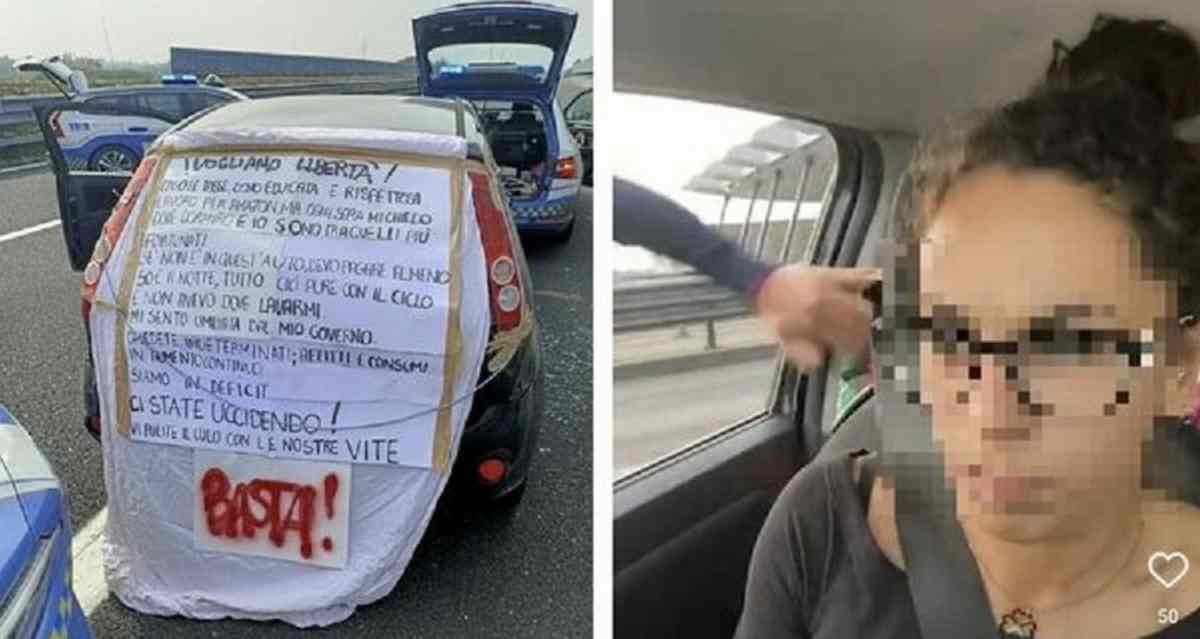 Va a 30km/h sull'A28, sperona polizia e si taglia le vene in diretta Instagram: la delirante protesta contro il caro-vita