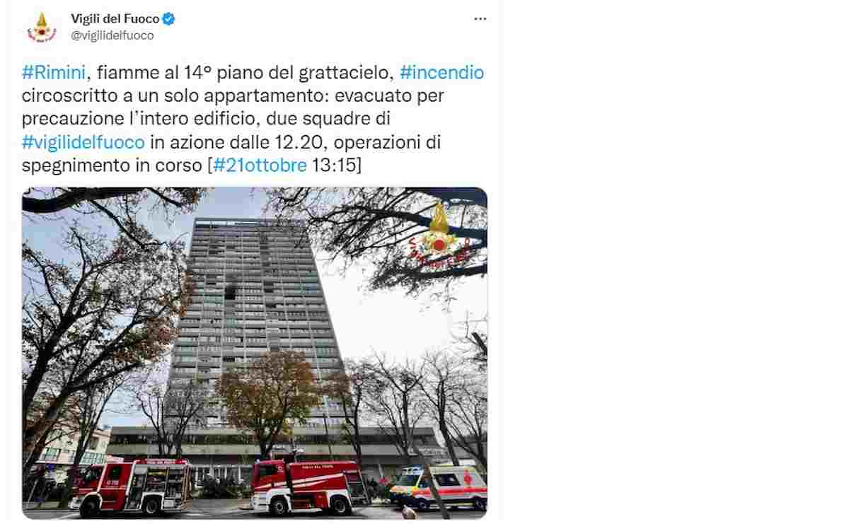 rimini incendio grattacielo