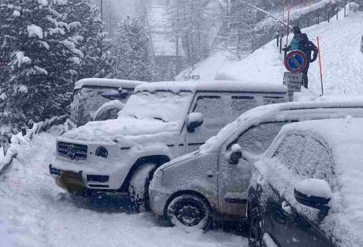 Carambola di auto a Cervinia