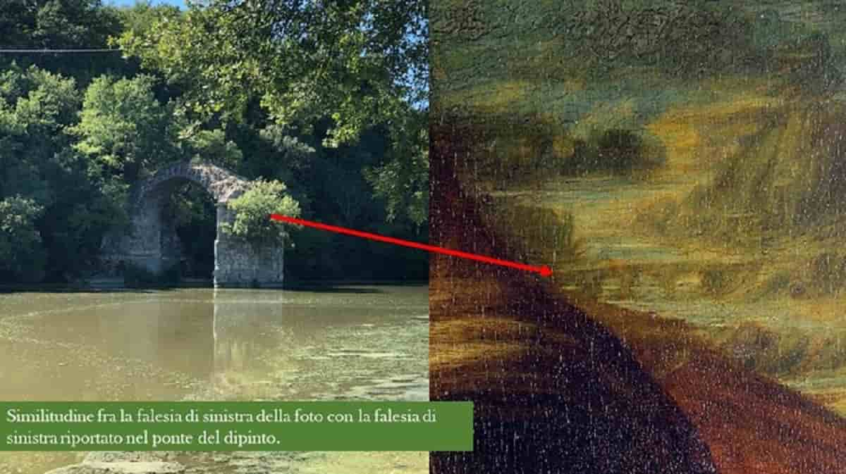 La Gioconda e il ponte che Leonardo dipinse alle sue spalle, foto Ansa