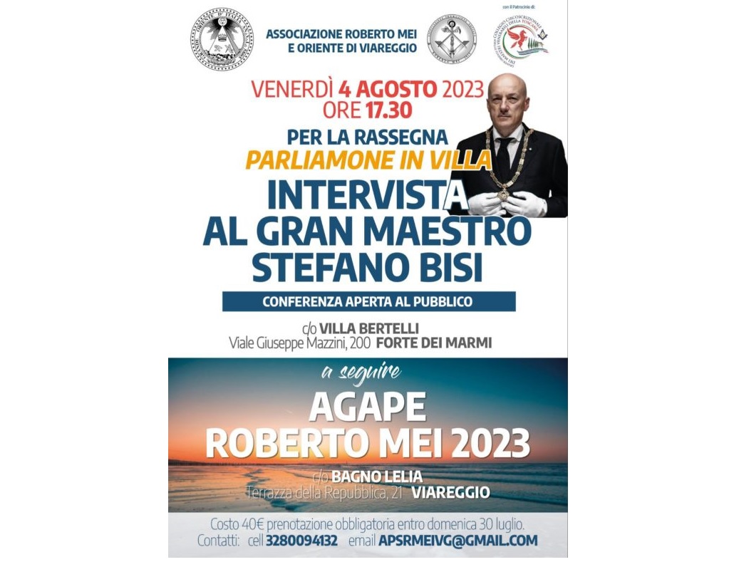 "Parliamone in villa", Massoneria ospite della rassegna il 4 agosto