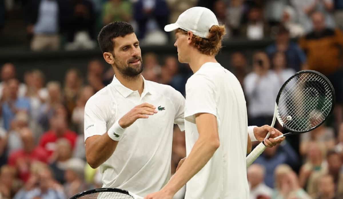 Sinner e Djokovic, foto Ansa
