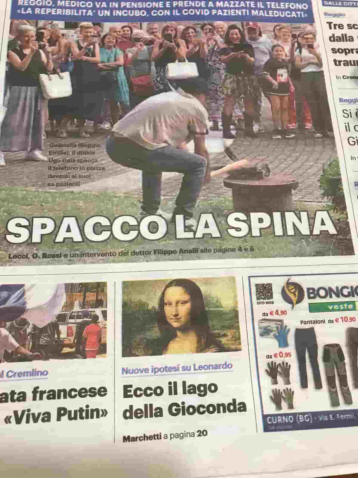 Pirondini testimone oculare: il medico di base di Guastalla va in pensione e prende a mazzate il telefono