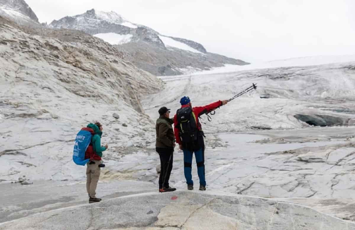 Il ghiacciaio dell'Adamello, foto Ansa