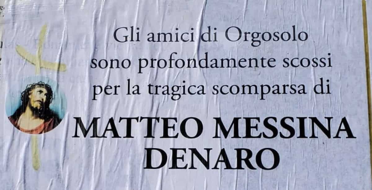 Matteo Messina Denaro, il manifesto funebre in Sardegna