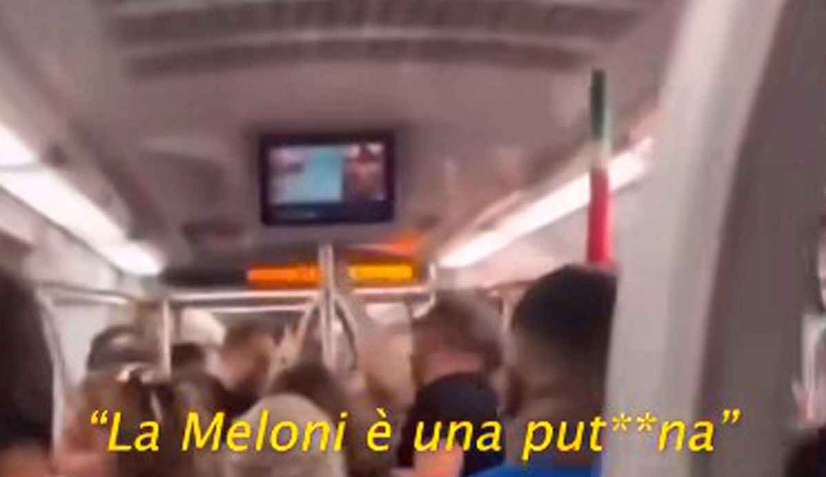 un frame del video con gli insulti alla Meloni