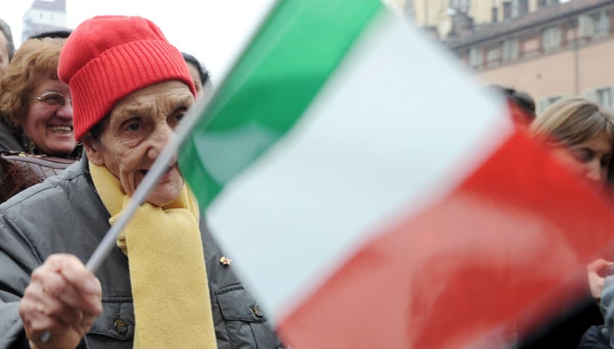 Festeggiati a Reggio Emilia i 227 anni del Tricolore. Lectio magistralis di Ezio Mauro. Foto Ansa
