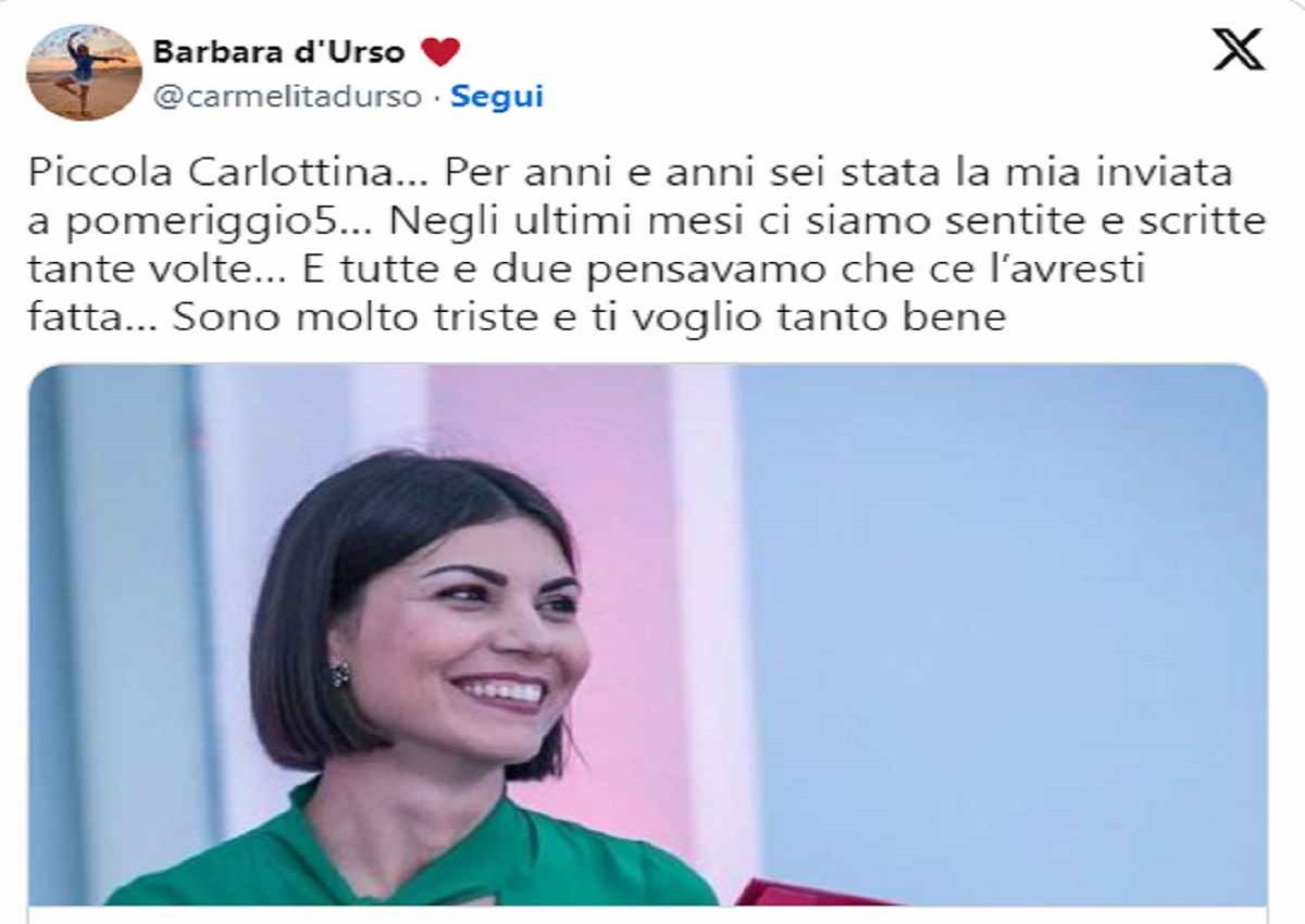 barabara durso ricorda carlotta dessì su twitter