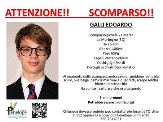 ragazzo scomparso