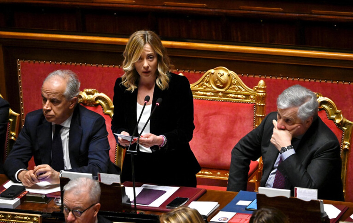 Giorgia Meloni al Senato FOTO ANSA